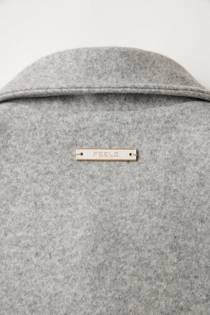 OVERSIZED WOOL COAT LIGHT GRAY