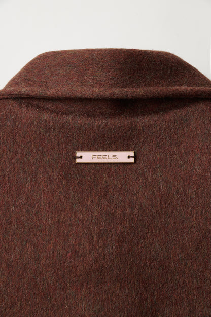 OVERSIZED WOOL COAT BROWN