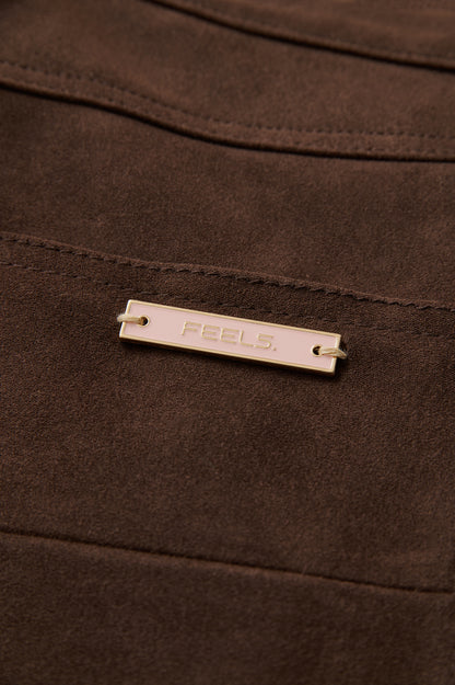 SUEDE TOUCH PANTS BROWN