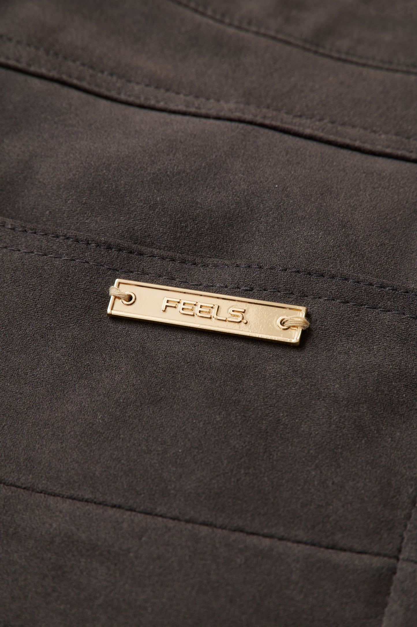 SUEDE TOUCH PANTS CHARCOAL GRAY