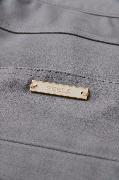 SUEDE TOUCH PANTS LIGHT GRAY