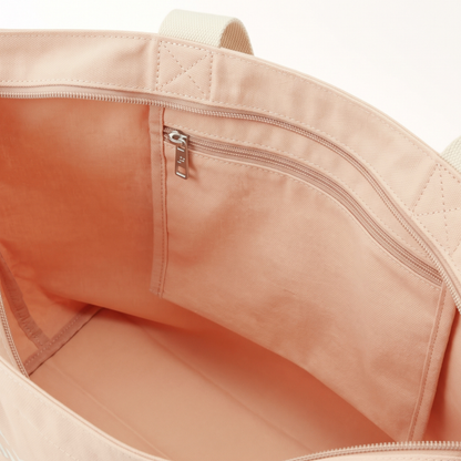 CANVAS TOTE BAG GRAY PINK