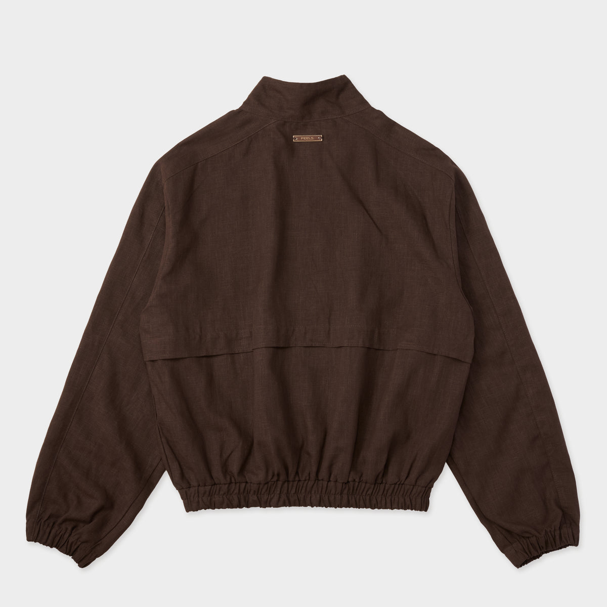 LINEN BLOUSON JACKET BROWN