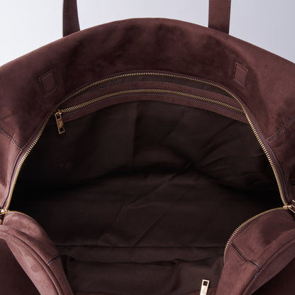 SUEDE TOUCH TRAVEL BAG BROWN