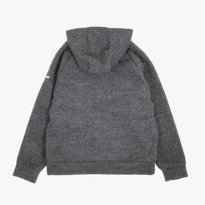 ALPACA ZIP UP HOODIE GRAY