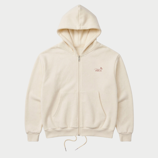 PREMIUM WEIGHT ZIP UP HOODIE CREAM