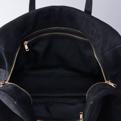 SUEDE TOUCH TRAVEL BAG BLACK