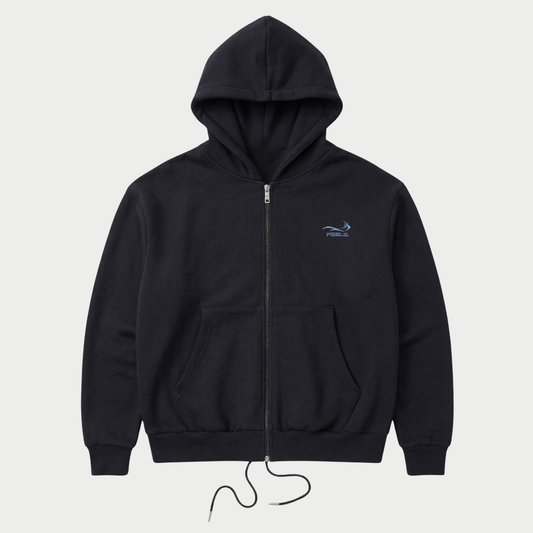 PREMIUM WEIGHT ZIP UP HOODIE BLACK