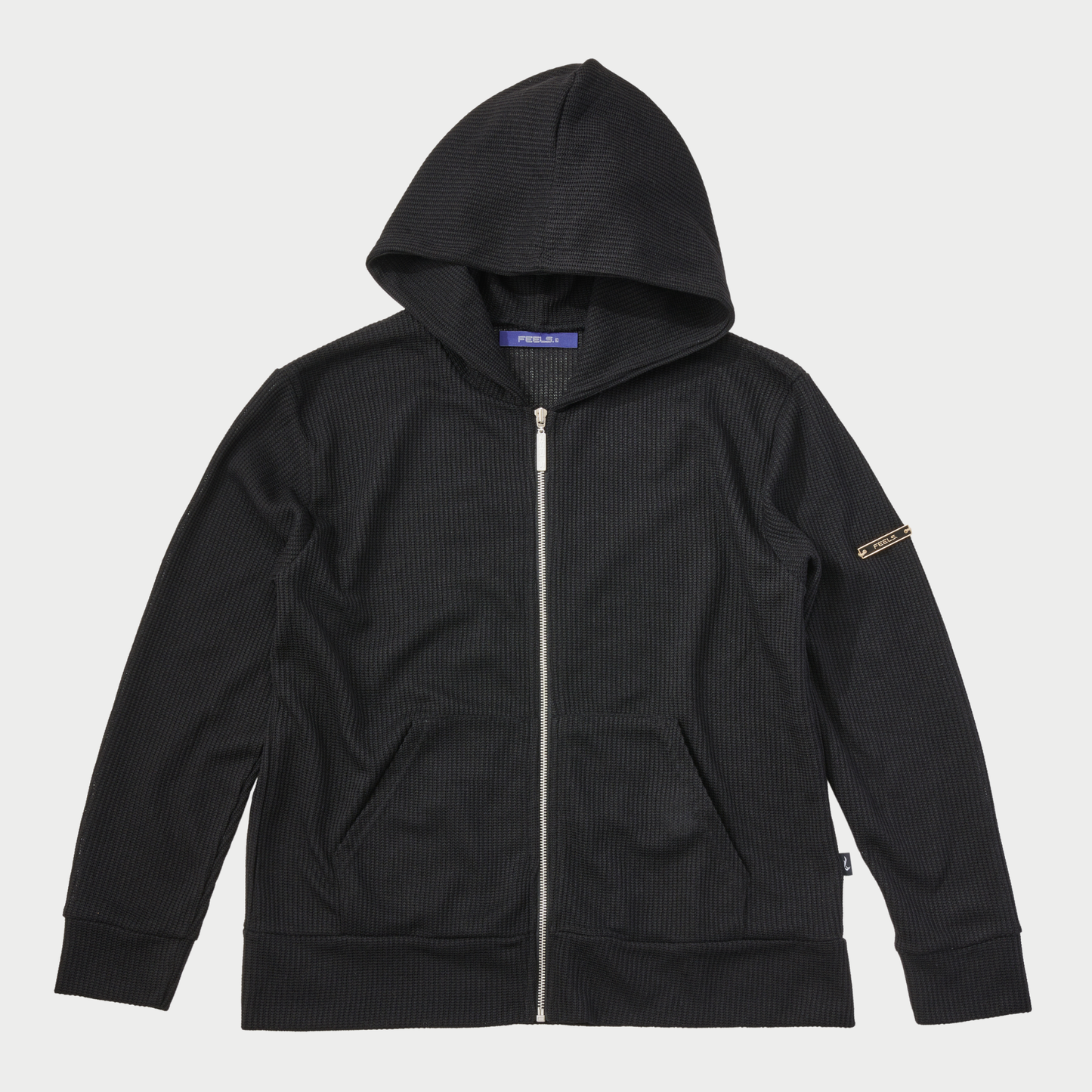 THERMAL ZIP UP HOODIE  BLACK