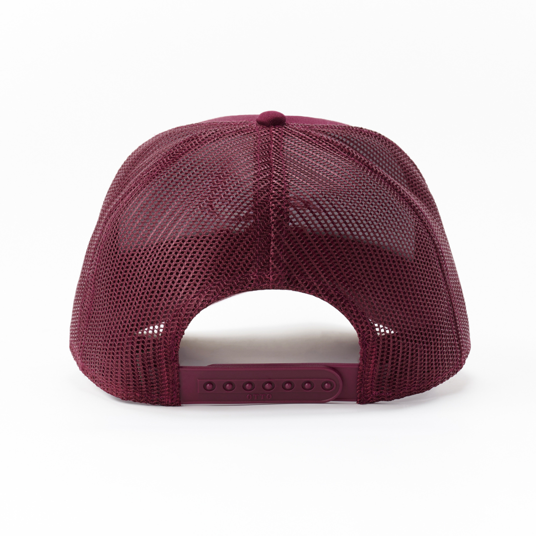 ORIGINAL MESH 5PANEL CAP WINE RED – FEELS. ORIGINAL MESH 5PANEL CAP WINE RED – FEELS.