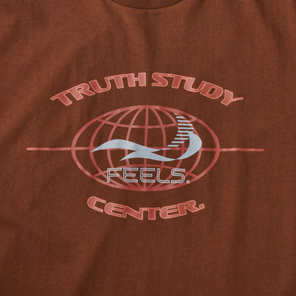 GLOBE LOGO PRINT T-SHIRT BROWN