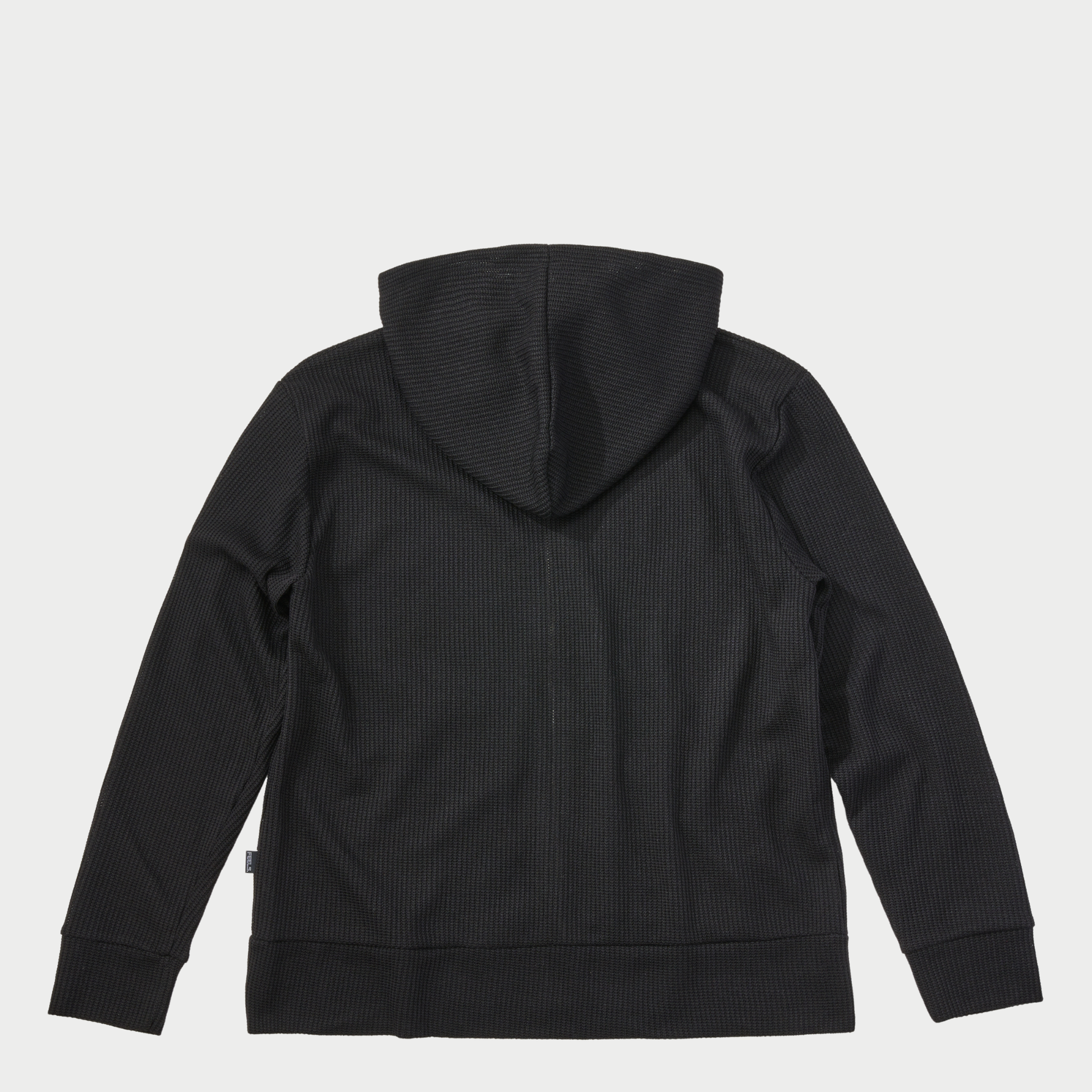 THERMAL ZIP UP HOODIE BLACK – FEELS.