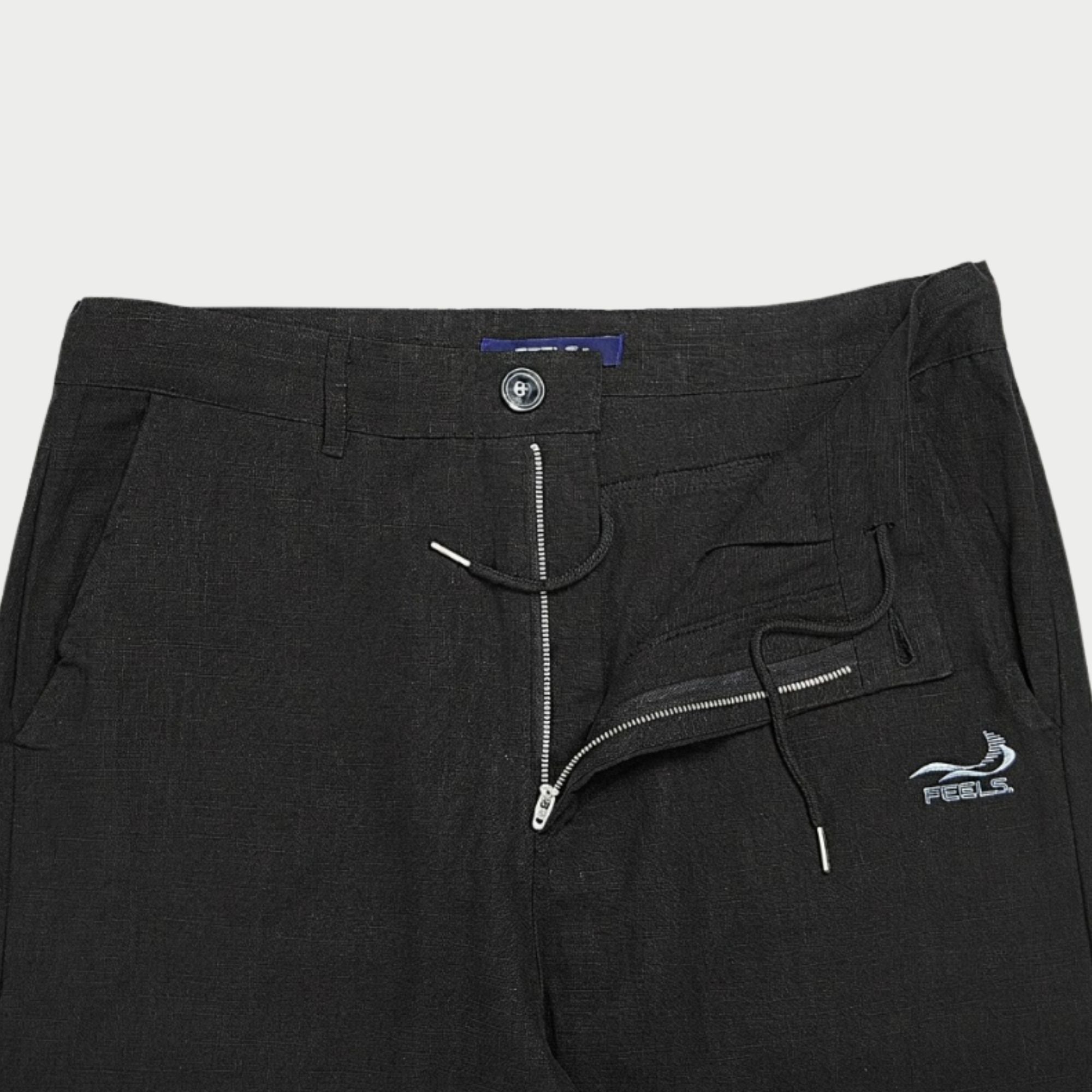 LINEN STRAIGHT SLACKS BLACK – FEELS.