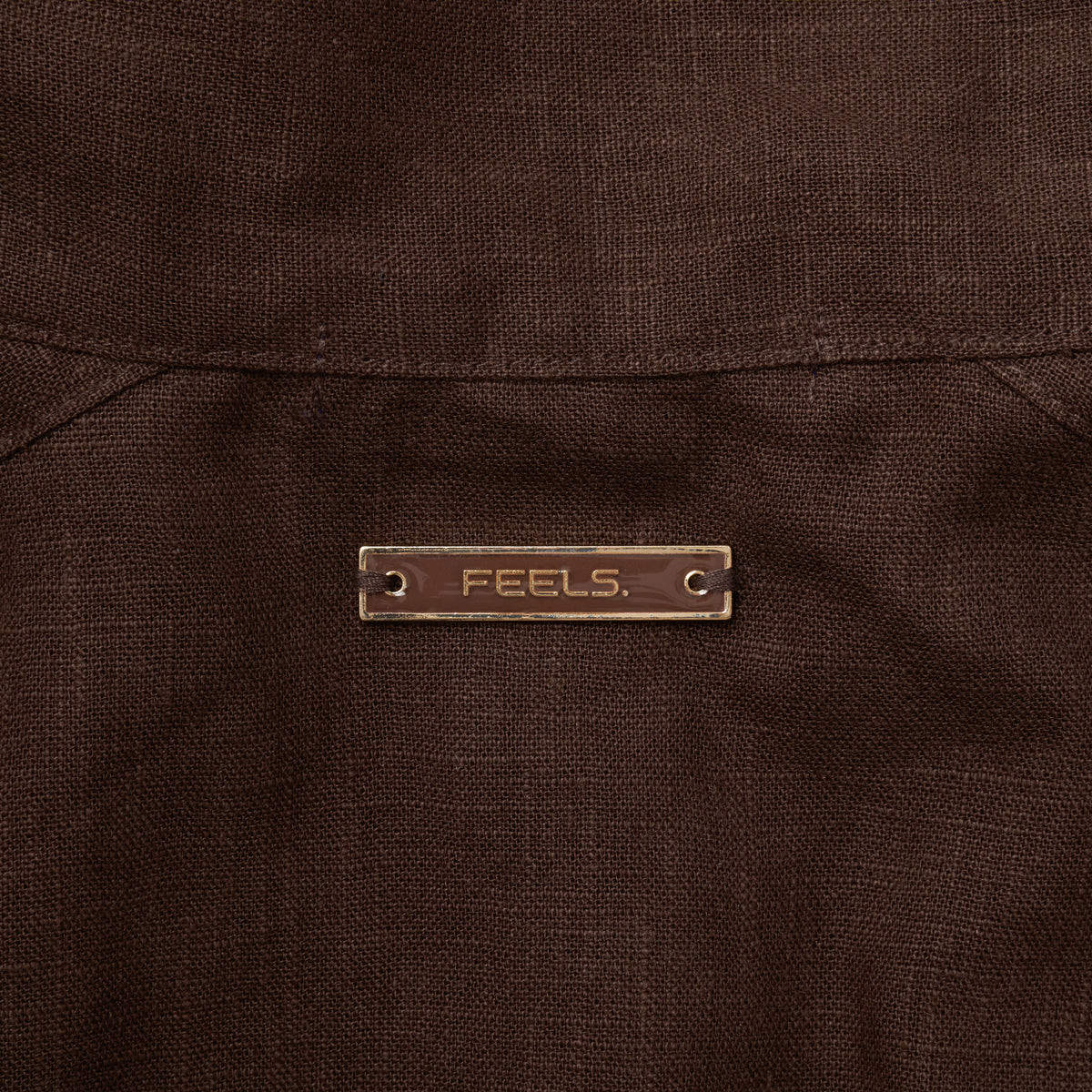 LINEN BLOUSON JACKET BROWN