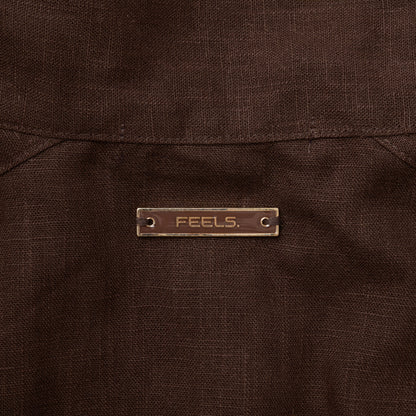 LINEN BLOUSON JACKET BROWN
