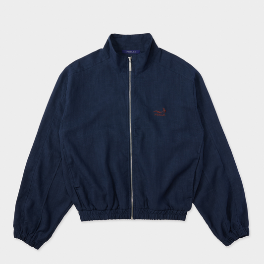 LINEN BLOUSON JACKET NAVY