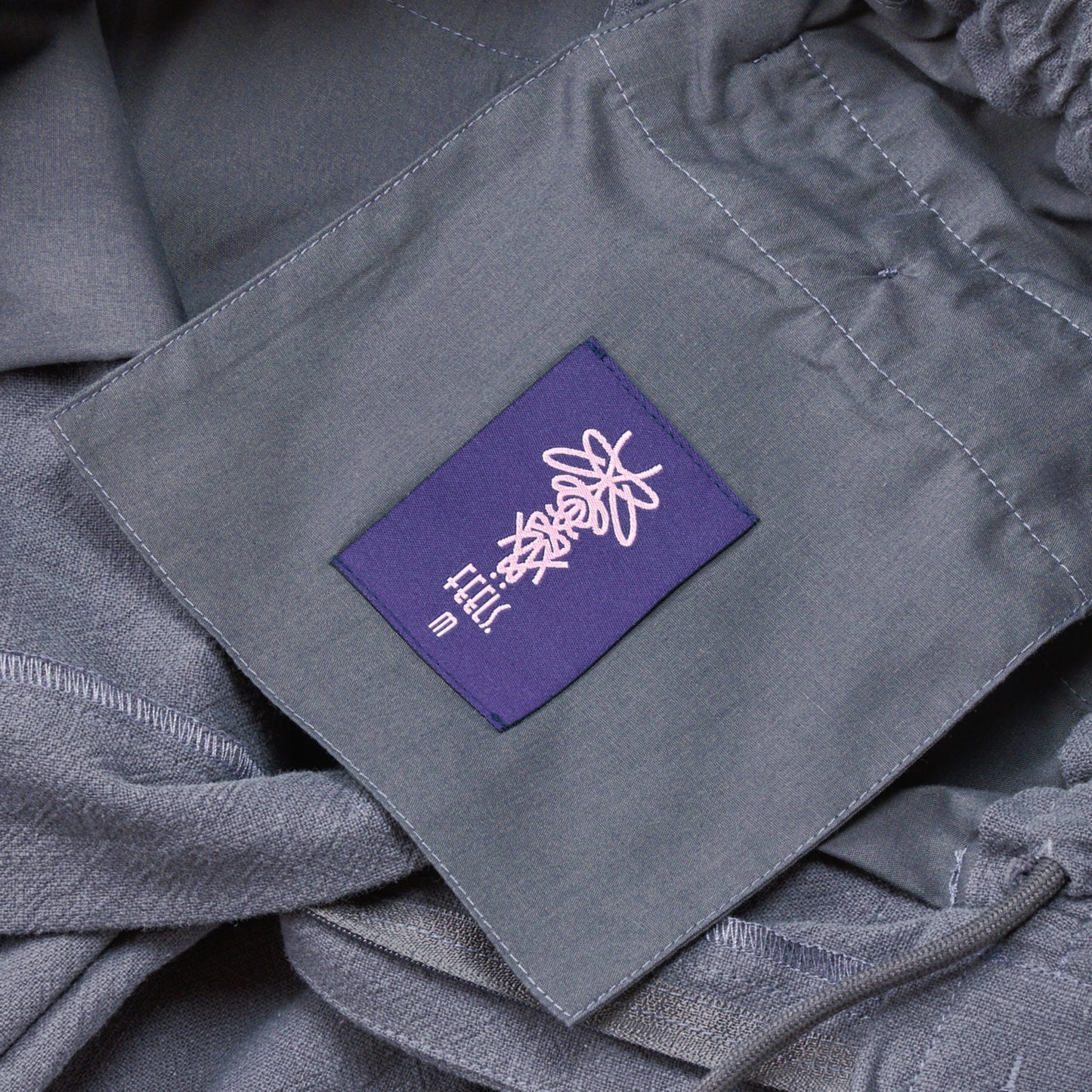 LINEN SLACKS GRAY