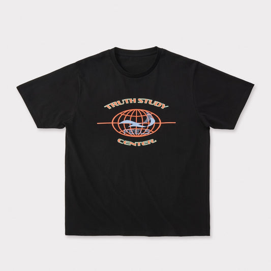 GLOBE LOGO PRINT T-SHIRT BLACK