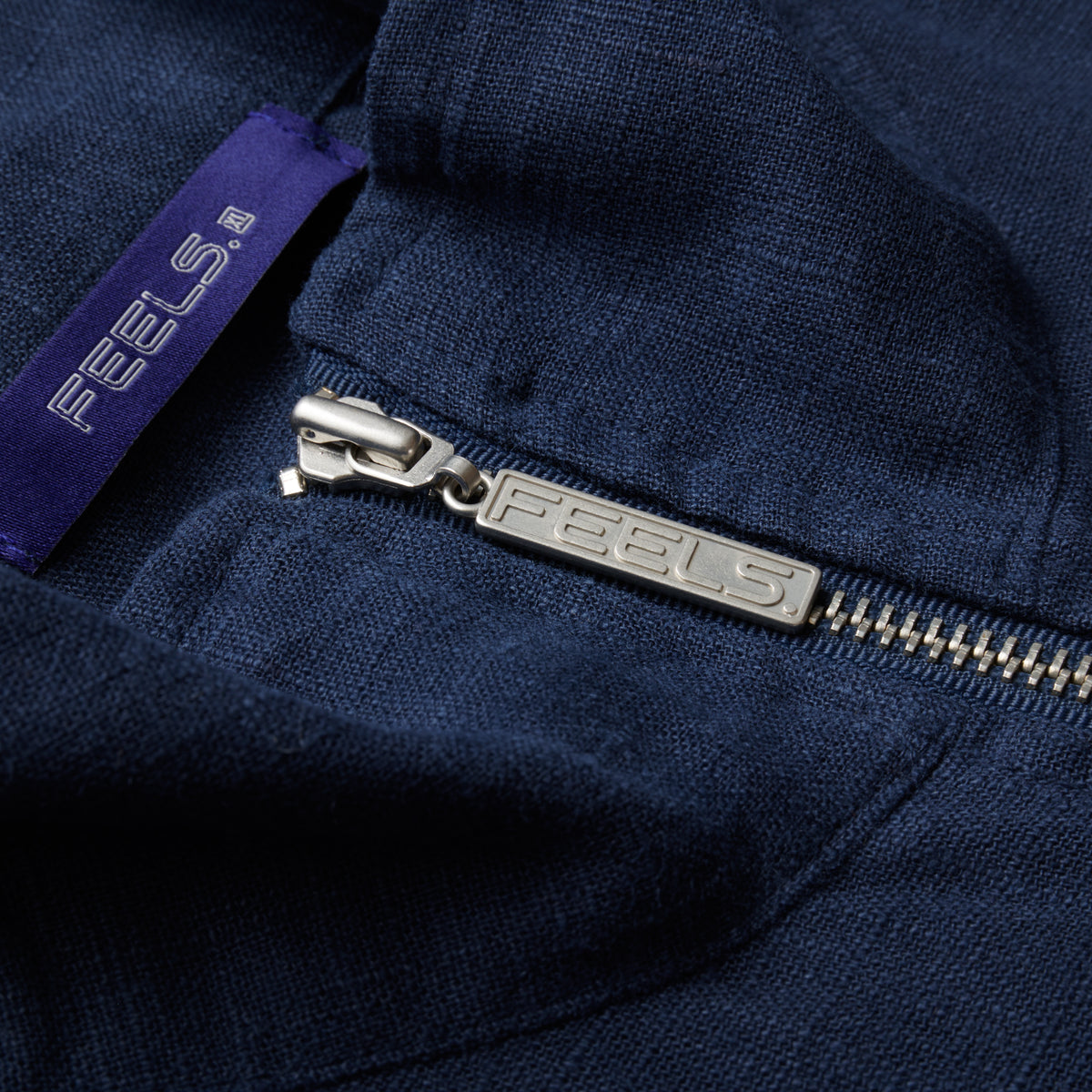 LINEN BLOUSON JACKET NAVY