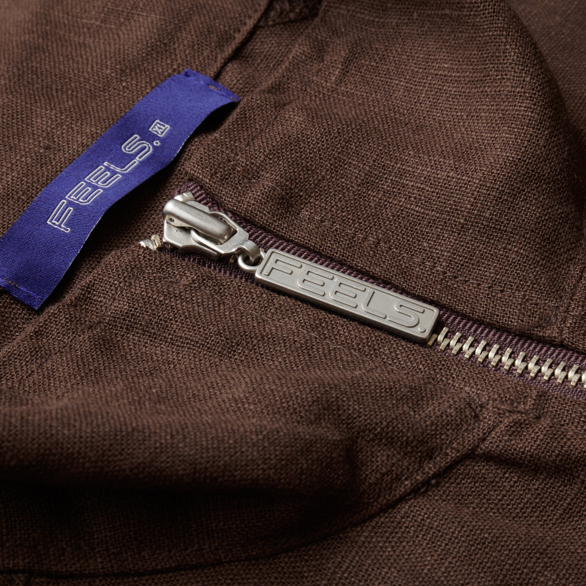 LINEN BLOUSON JACKET BROWN