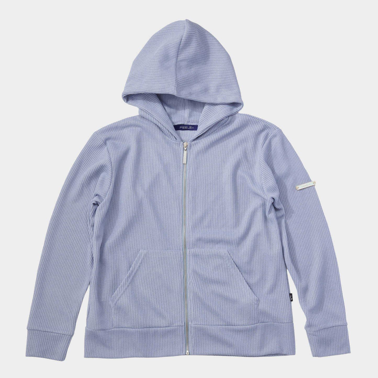 THERMAL ZIP UP HOODIE  LIGHT BLUE