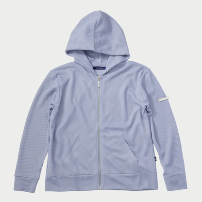 THERMAL ZIP UP HOODIE  LIGHT BLUE