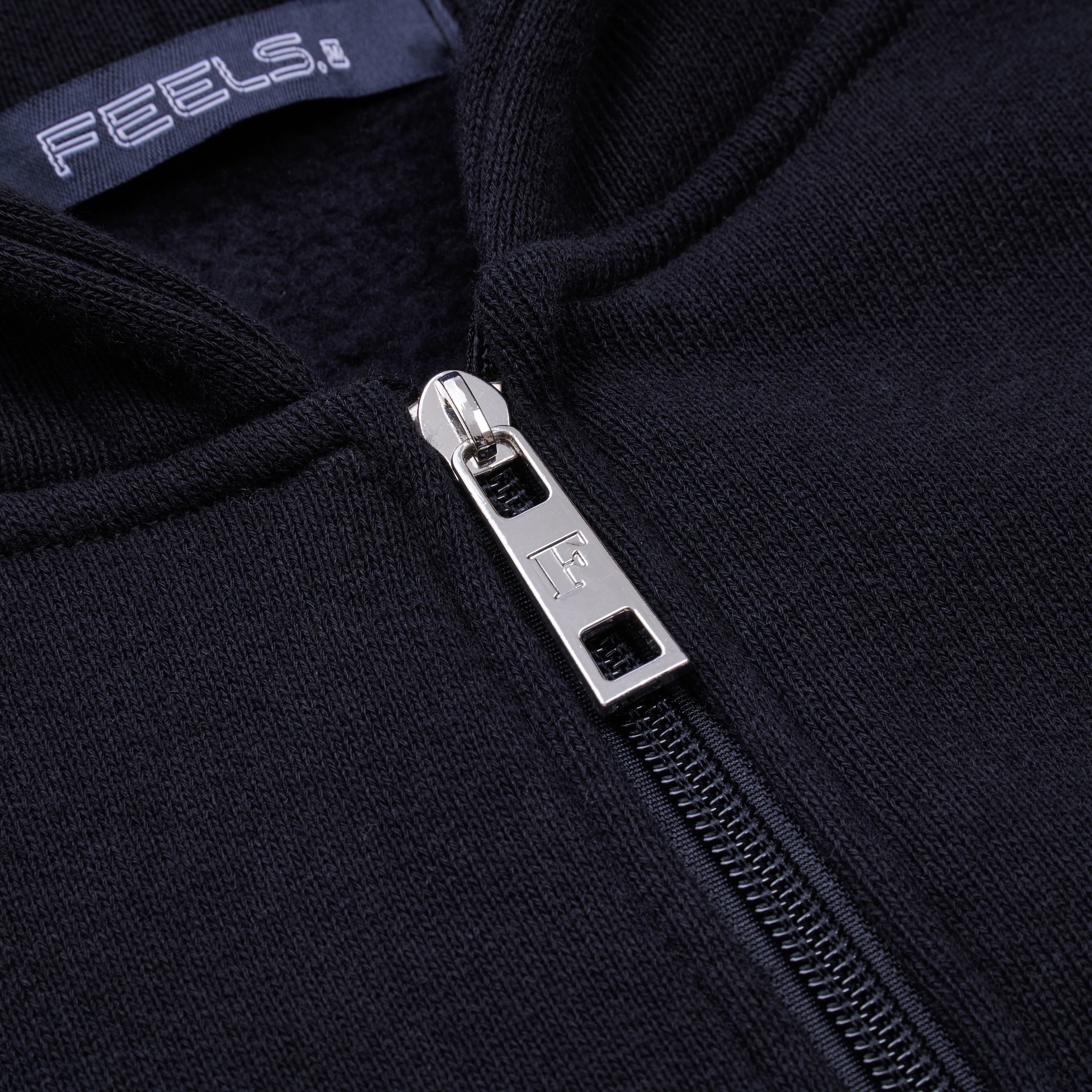 PREMIUM WEIGHT ZIP UP HOODIE BLACK – FEELS.
