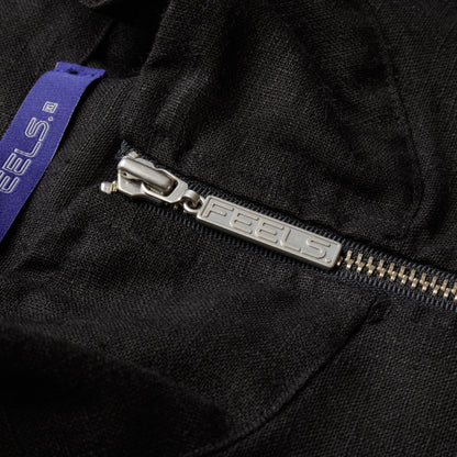 LINEN BLOUSON JACKET BLACK
