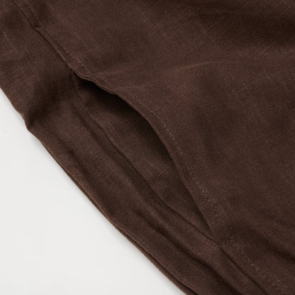 LINEN BLOUSON JACKET BROWN