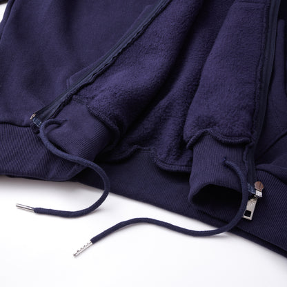 PREMIUM WEIGHT ZIP UP HOODIE NAVY