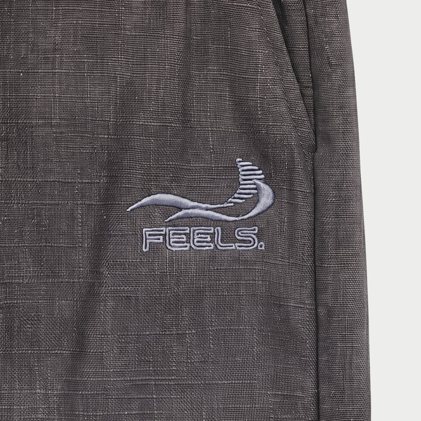 LINEN STRAIGHT SLACKS GRAY