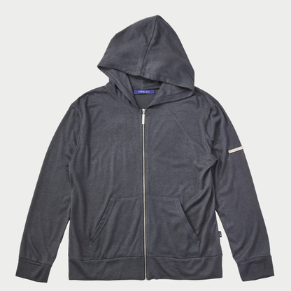 RAYON ZIP UP HOODIE GRAY