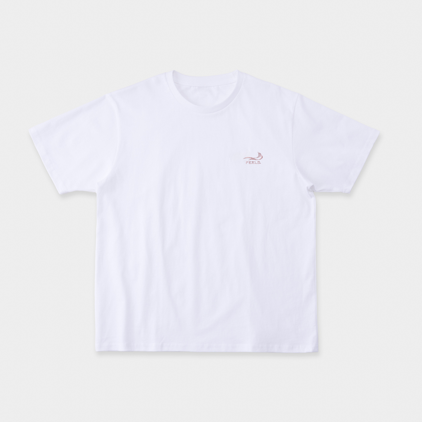 ONE POINT LOGO STITCH T-SHIRT WHITE-LIGHT PINK