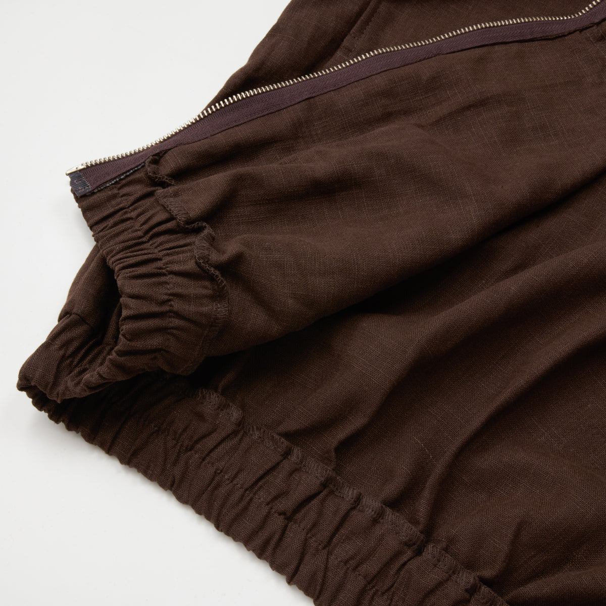 LINEN BLOUSON JACKET BROWN