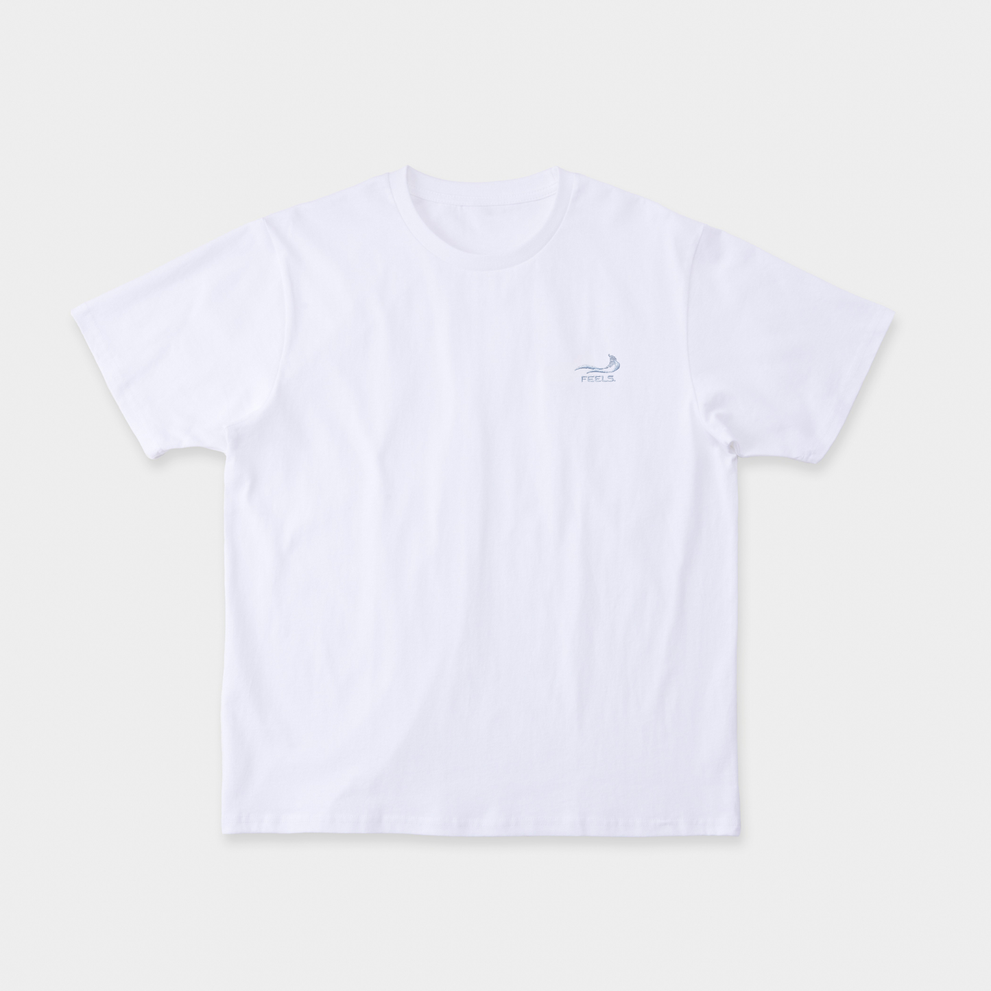 ONE POINT LOGO STITCH T-SHIRT WHITE-LIGHT BLUE