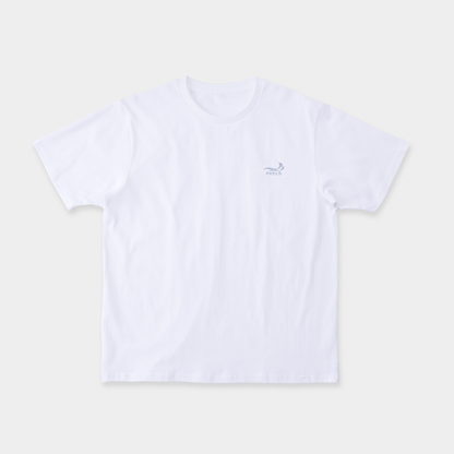 ONE POINT LOGO STITCH T-SHIRT WHITE-LIGHT BLUE