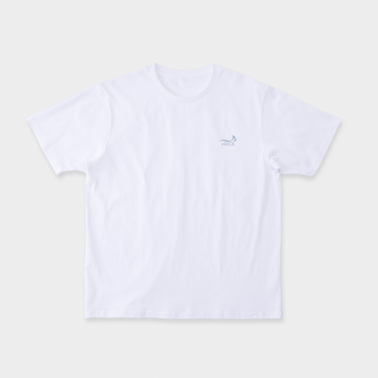 ONE POINT LOGO STITCH T-SHIRT WHITE-LIGHT BLUE