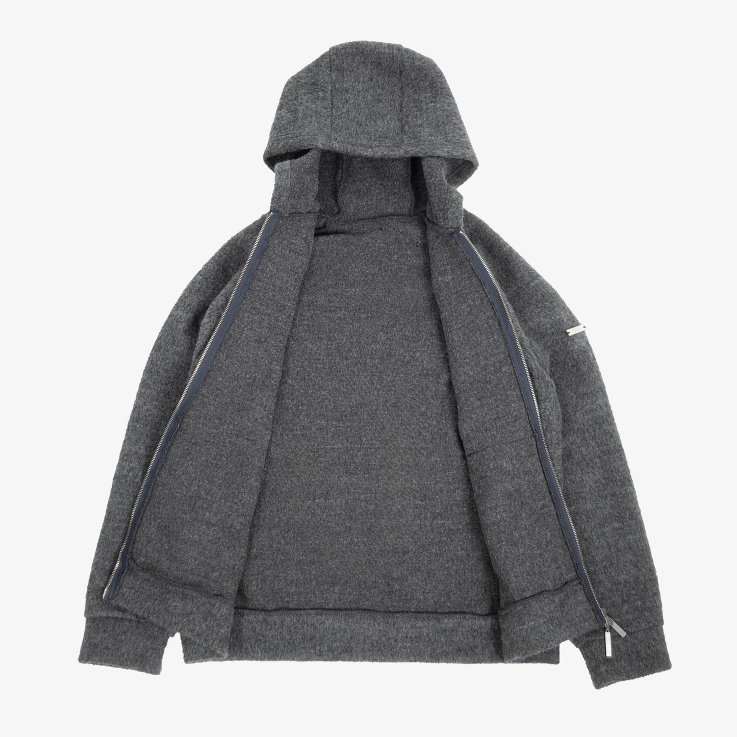 ALPACA ZIP UP HOODIE GRAY