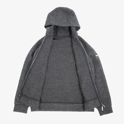 ALPACA ZIP UP HOODIE GRAY