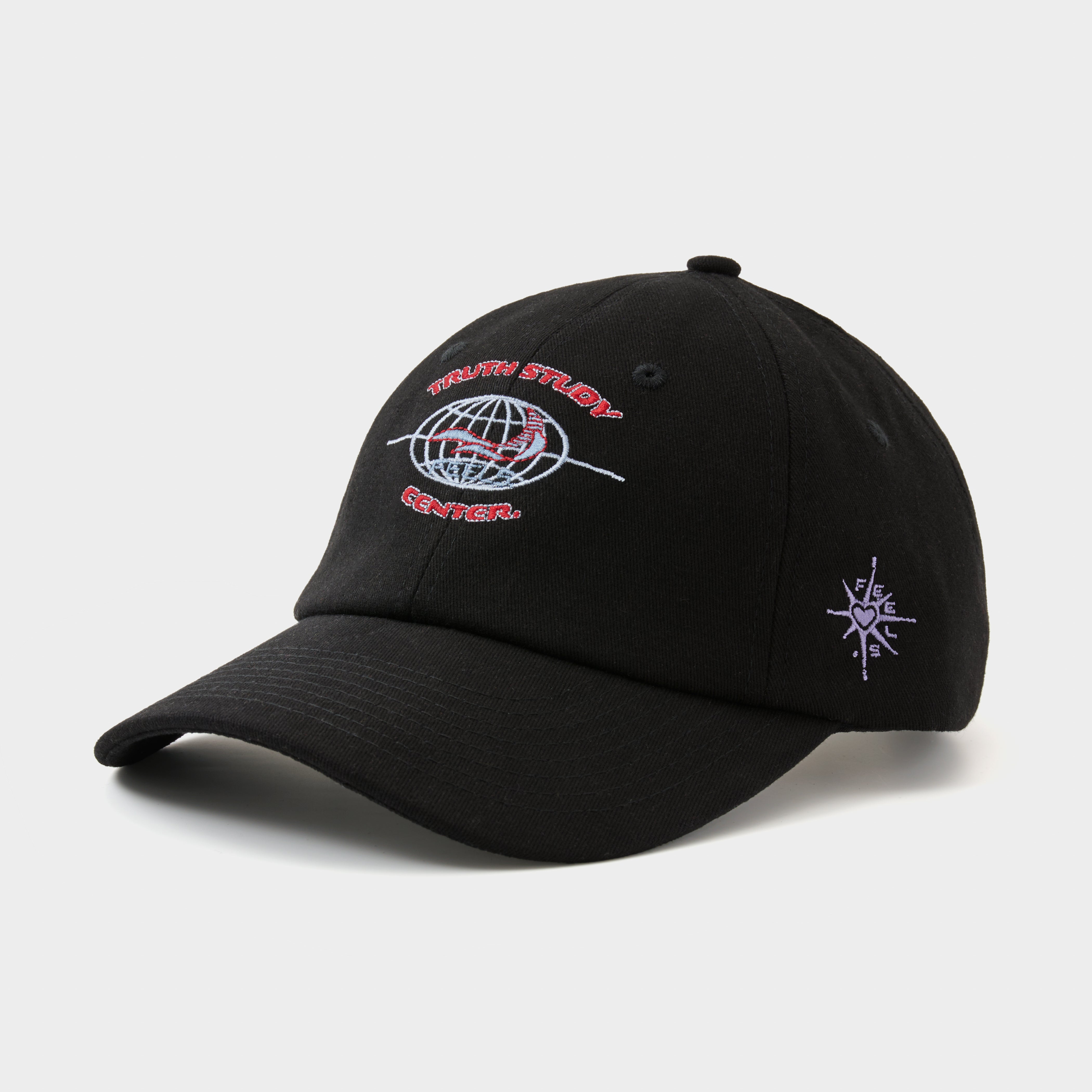 GLOBE LOGO CAP BLACK – FEELS.