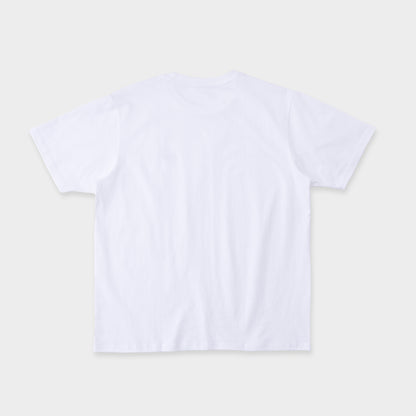 ONE POINT LOGO STITCH T-SHIRT WHITE-LIGHT BLUE