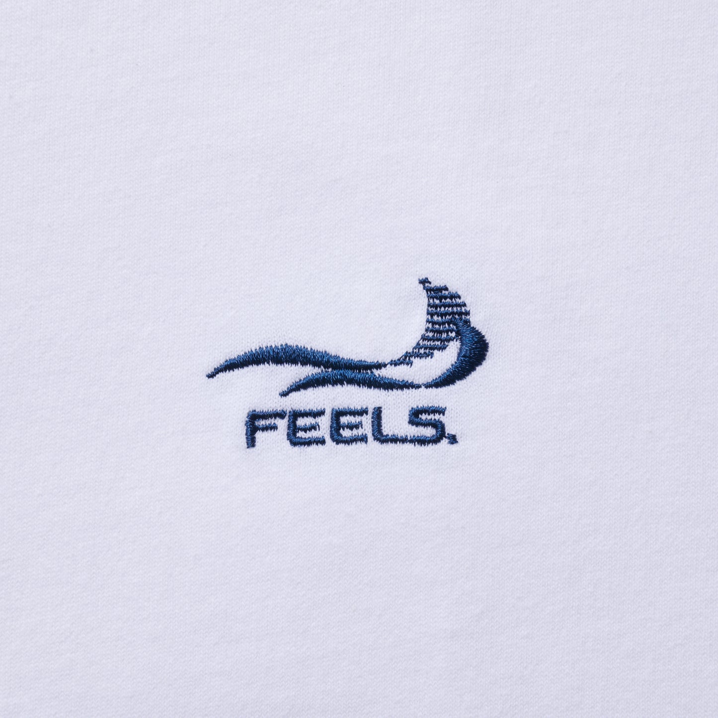 ONE POINT LOGO STITCH T-SHIRT WHITE-NAVY