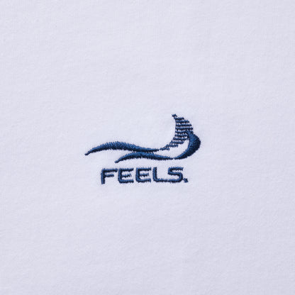 ONE POINT LOGO STITCH T-SHIRT WHITE-NAVY