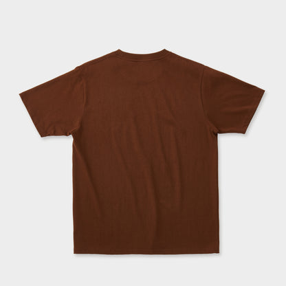 GLOBE LOGO PRINT T-SHIRT BROWN