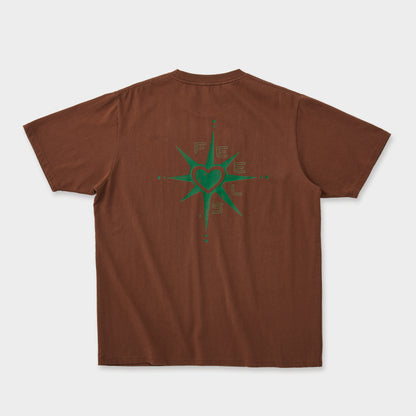 LOVE ICON PRINT T-SHIRT BROWN