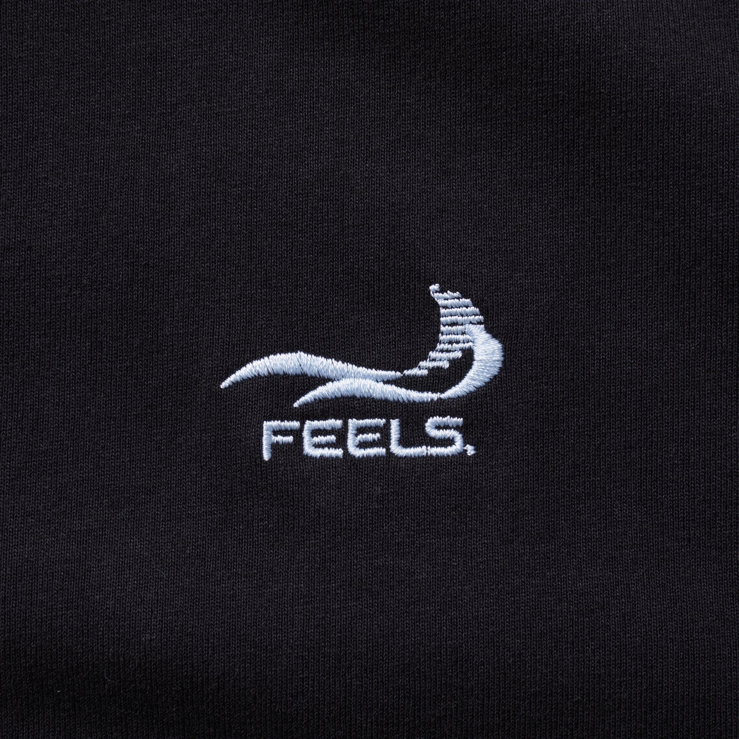 ONE POINT LOGO STITCH T-SHIRT BLACK-LIGHT BLUE