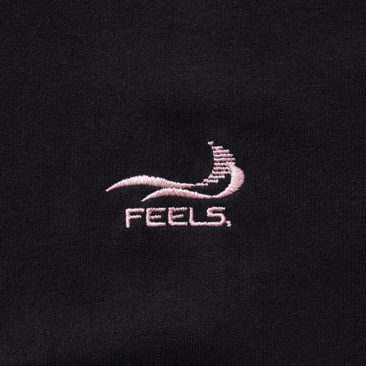 ONE POINT LOGO STITCH T-SHIRT BLACK-LIGHT PINK