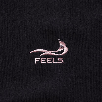 ONE POINT LOGO STITCH T-SHIRT BLACK-LIGHT PINK