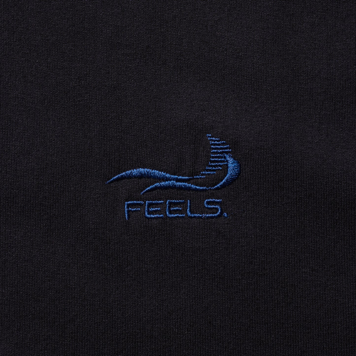 ONE POINT LOGO STITCH T-SHIRT BLACK-NAVY