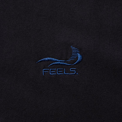 ONE POINT LOGO STITCH T-SHIRT BLACK-NAVY